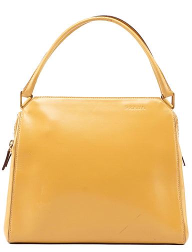 Prada Yellow Vitello Chic Shoulder Bag
