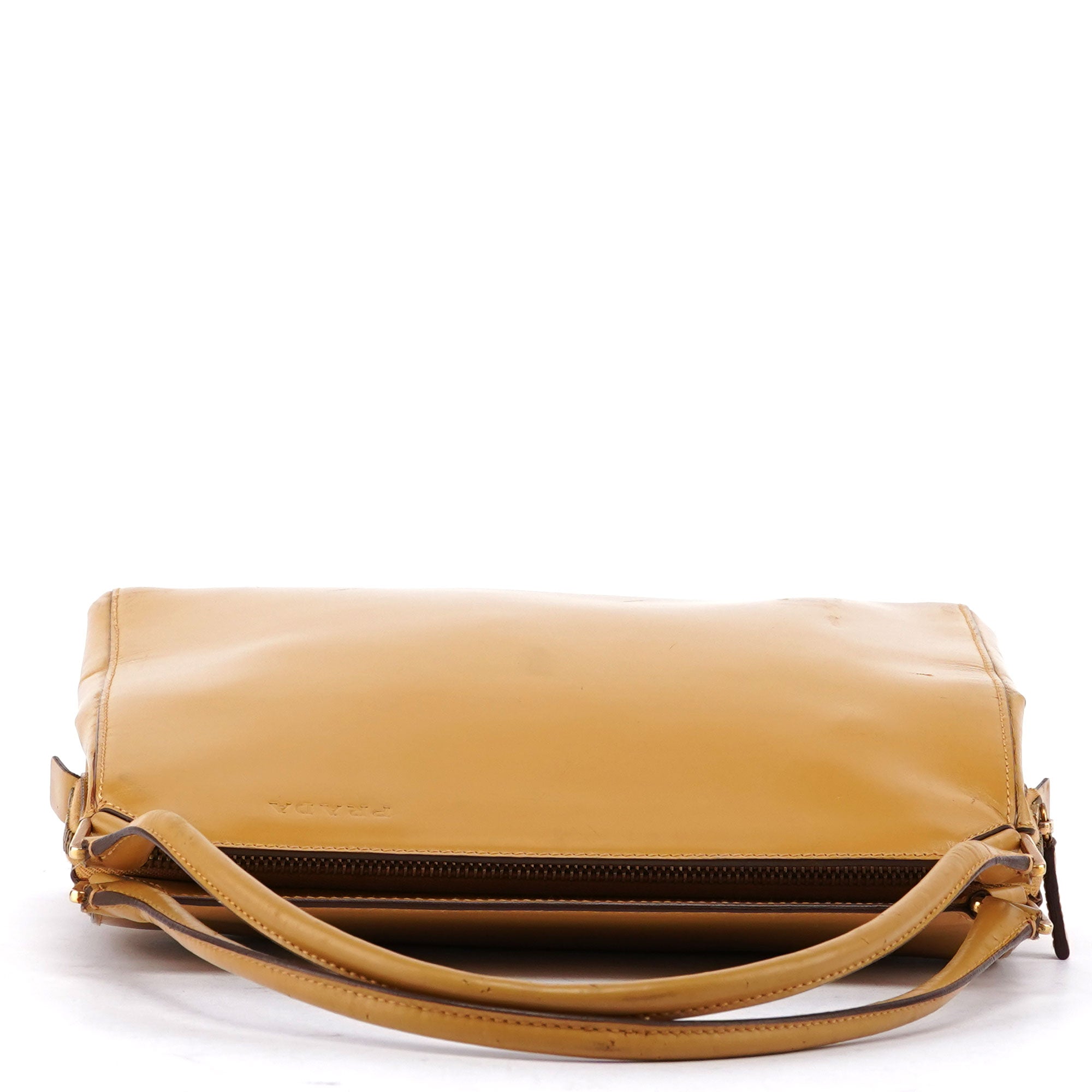 Prada Sac porté épaule Vitello Chic en cuir de veau jaune
