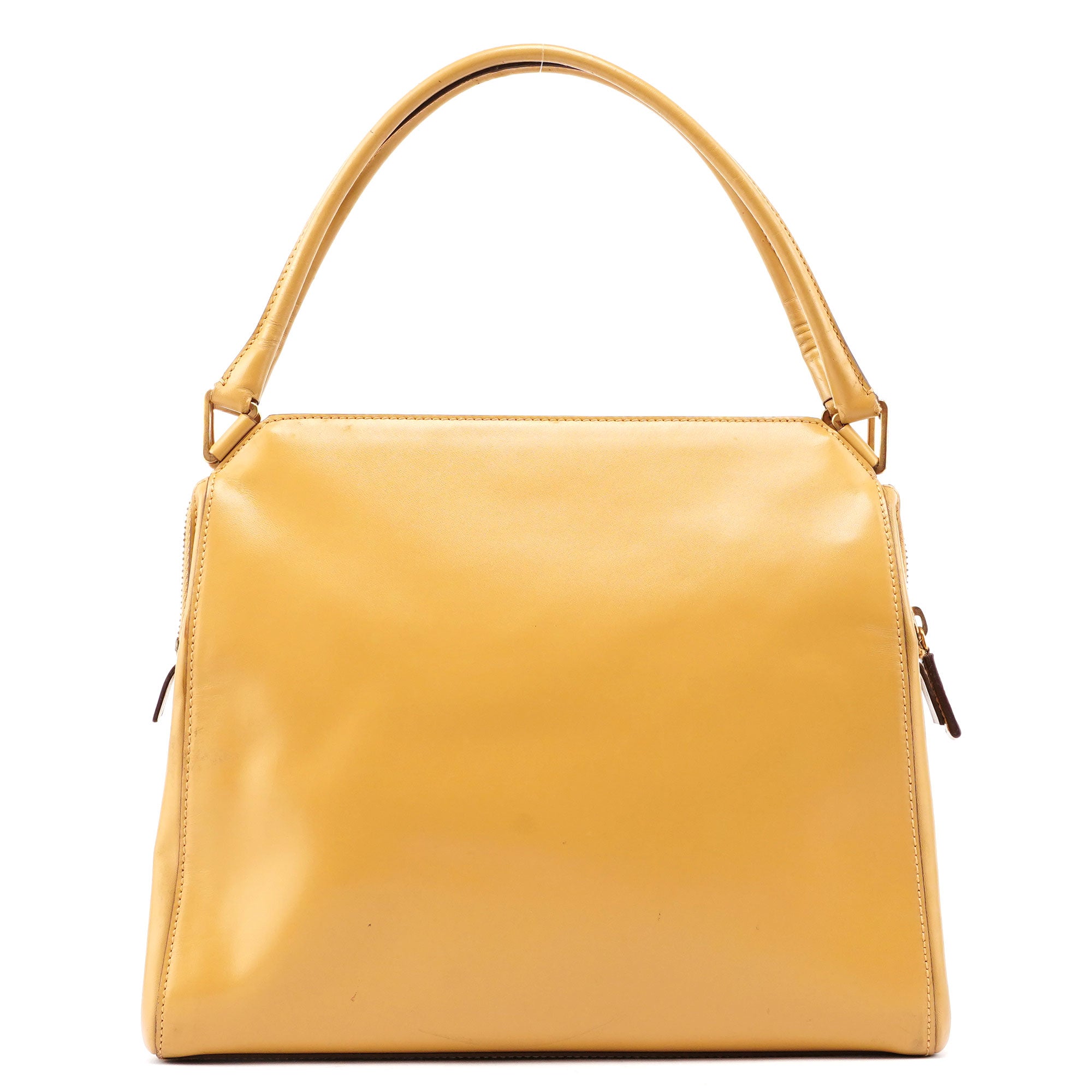 Prada Sac porté épaule Vitello Chic en cuir de veau jaune