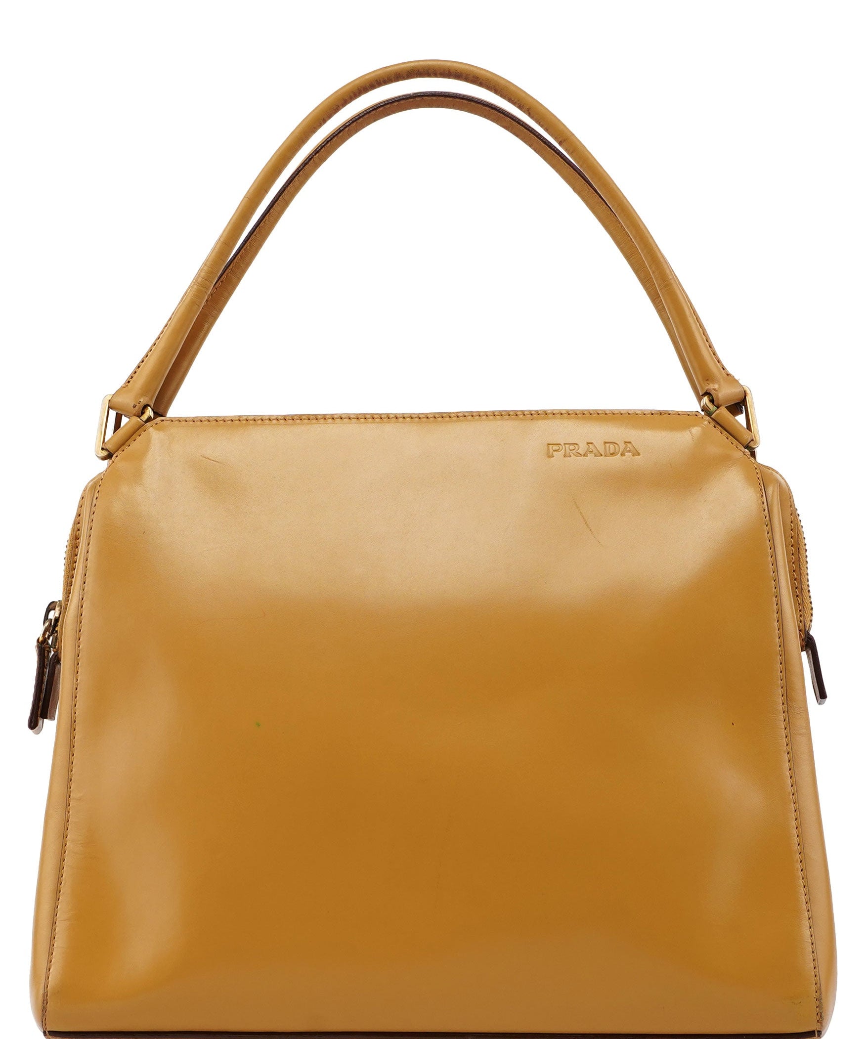 Prada Yellow Vitello Chic Shoulder Bag