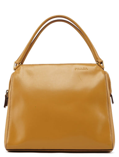 Prada Yellow Vitello Chic Shoulder Bag