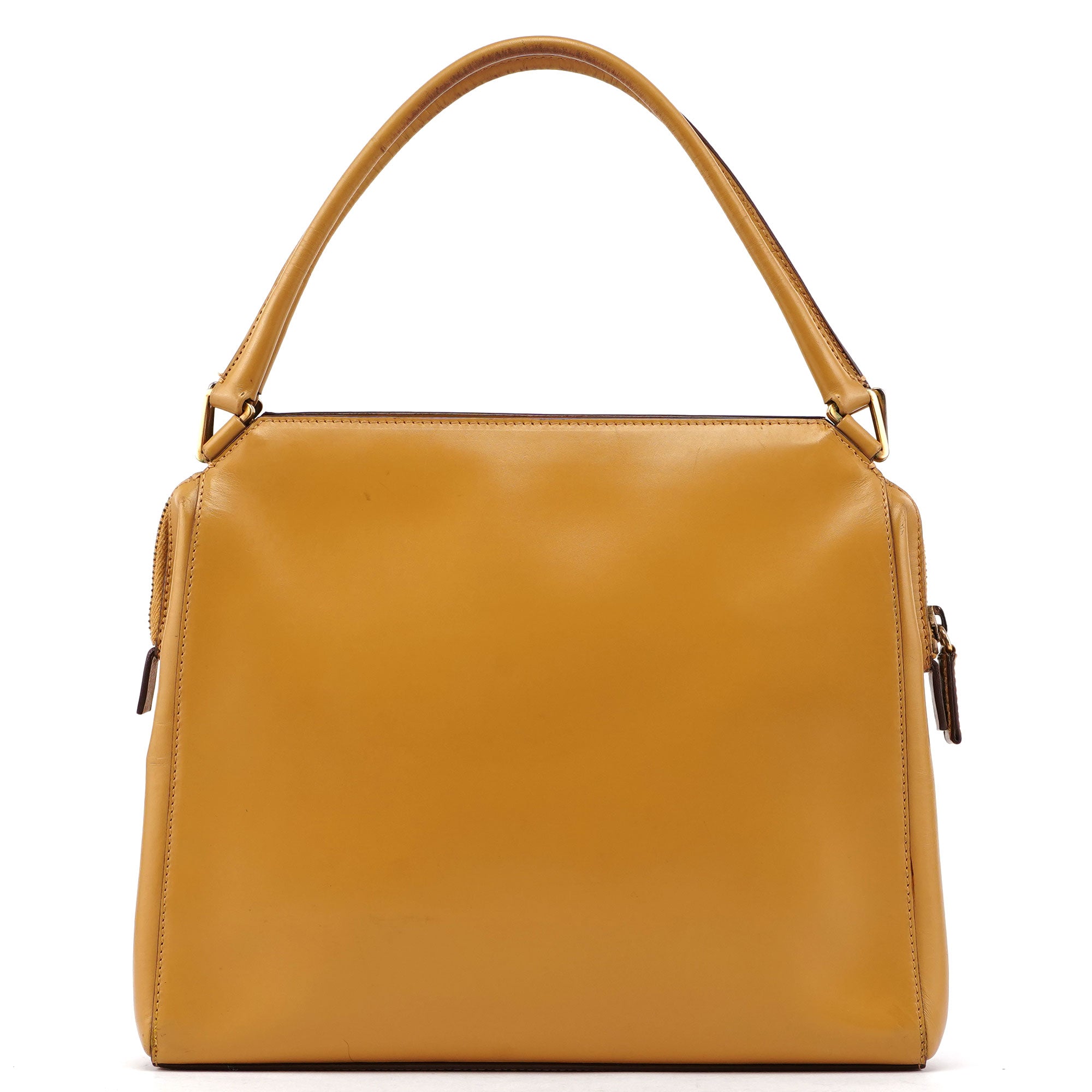 Prada Yellow Vitello Chic Shoulder Bag