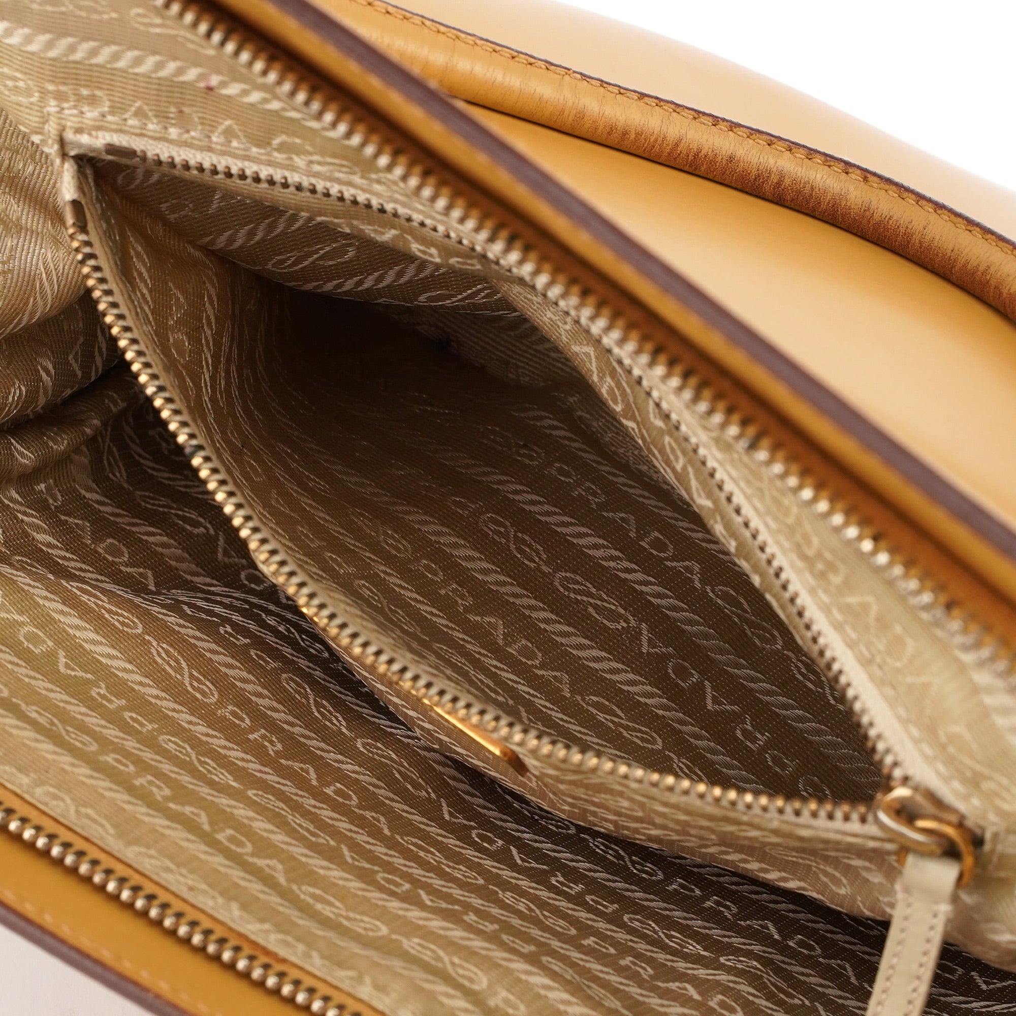 Prada Yellow Vitello Chic Shoulder Bag