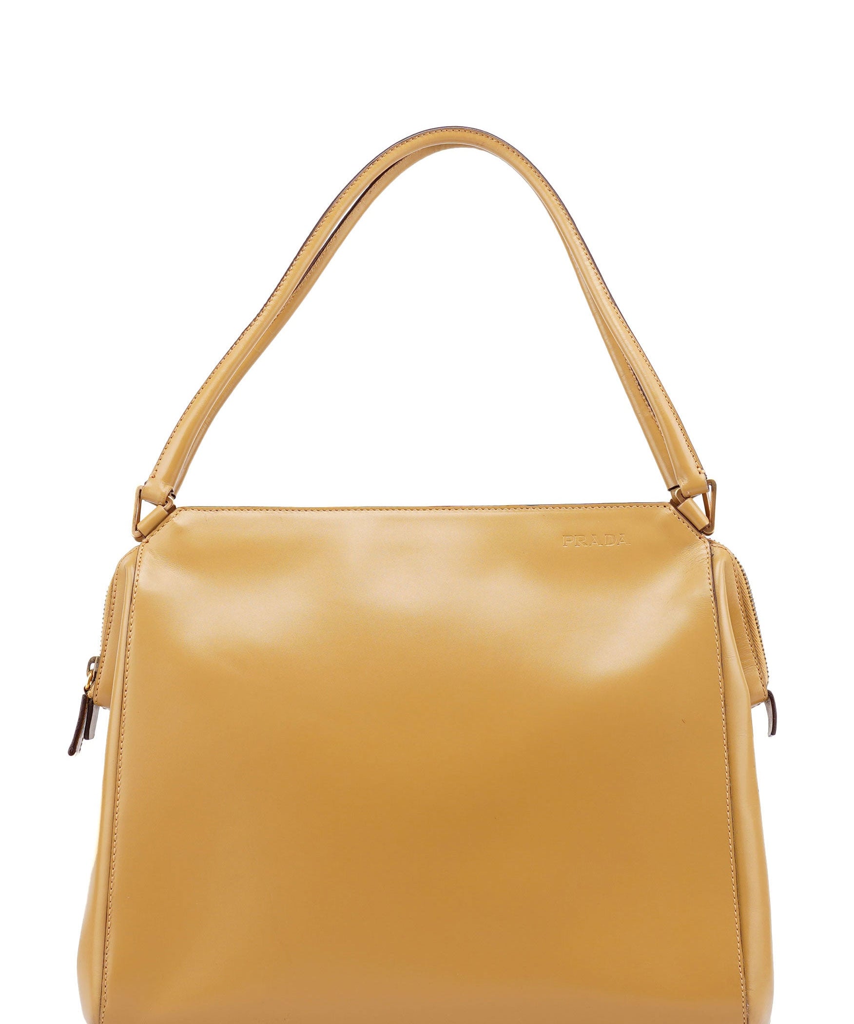 Prada Yellow Vitello Chic Shoulder Bag