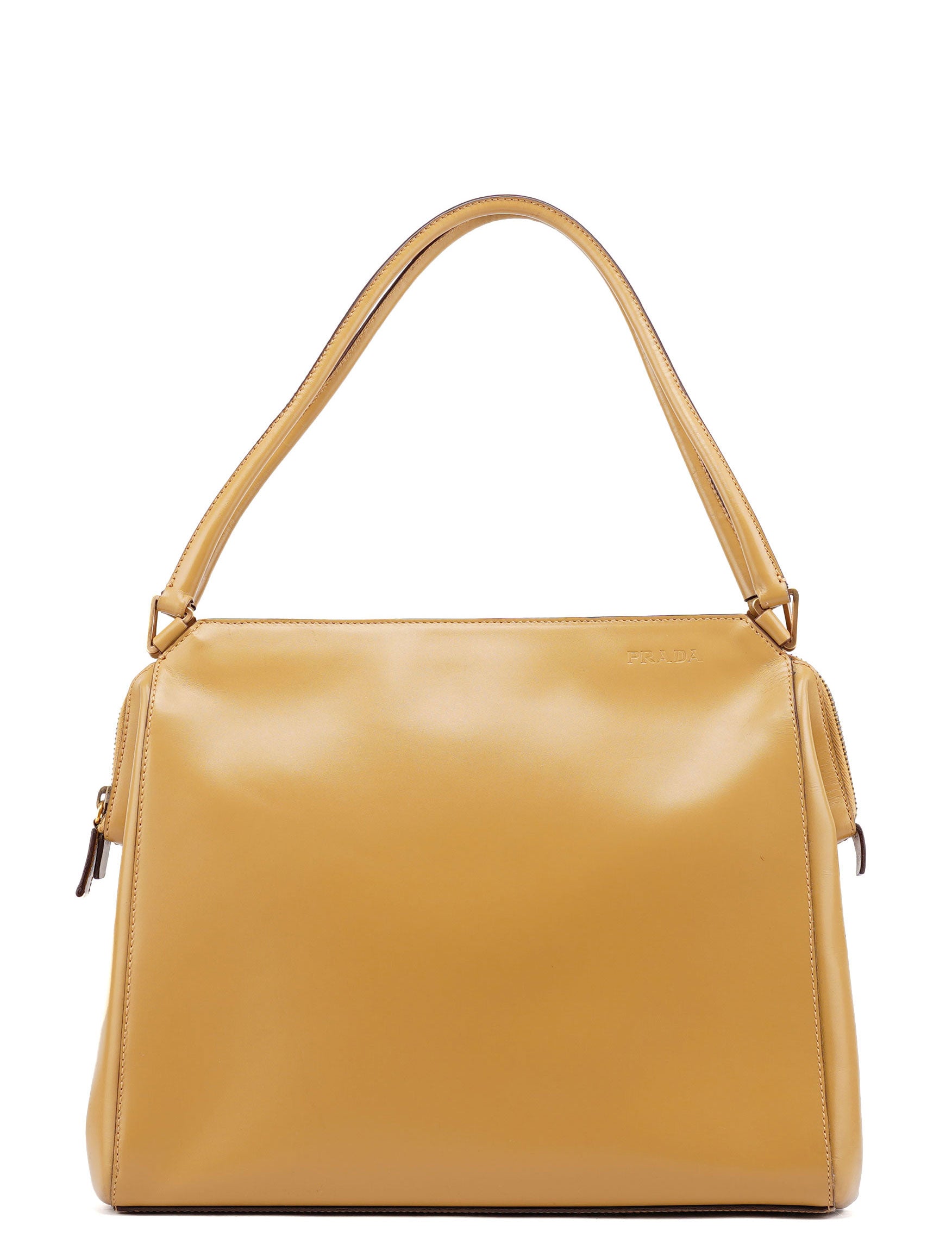 Prada Yellow Vitello Chic Shoulder Bag