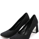 Fall 1998 Wool Mirror-Heel Square-Toe Pumps EU 38