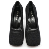 Fall 1998 Wool Mirror-Heel Square-Toe Pumps EU 38