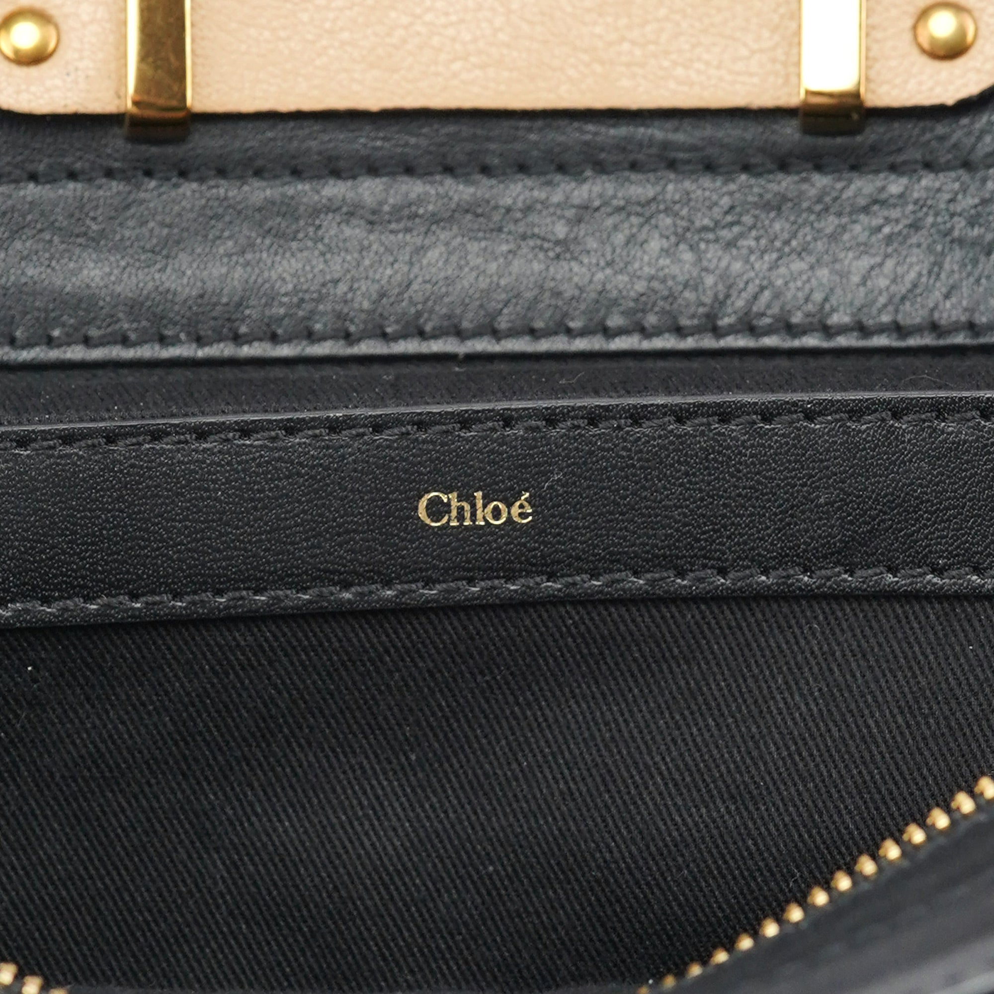 Rediscover Vintage Beige Black Calfskin 2-Way Tote Bag