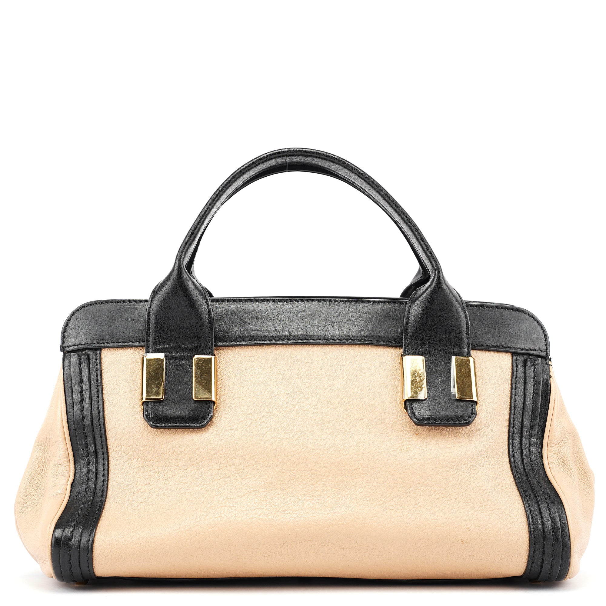 Rediscover Vintage Beige Black Calfskin 2-Way Tote Bag