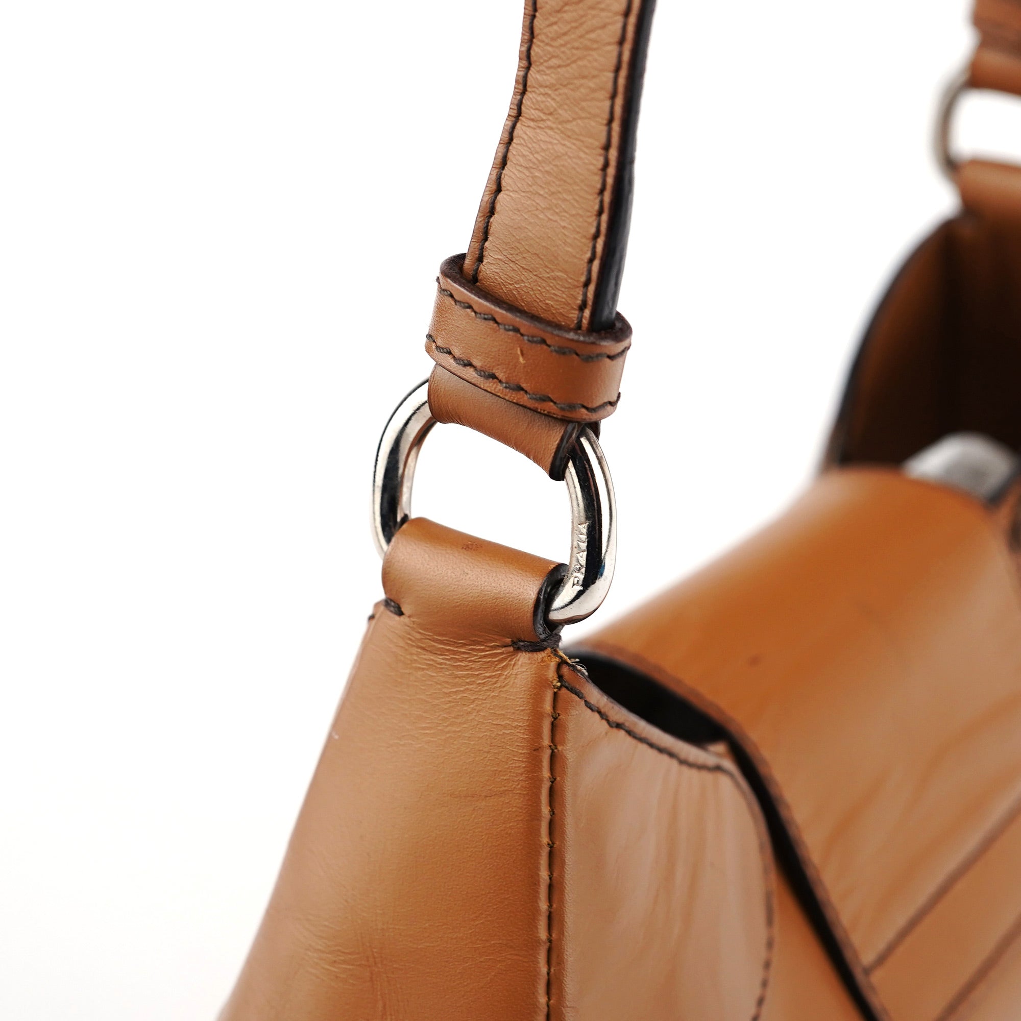 Rediscover Vintage Light Brown Calfskin Buckle Crossbody Bag