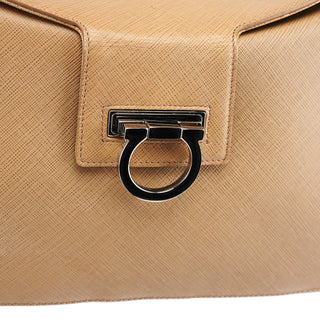 Salvatore Ferragamo Beige Leather Shoulder Bag