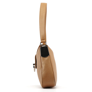 Salvatore Ferragamo Beige Leather Shoulder Bag