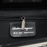 Salvatore Ferragamo Black Geometric Leather Shoulder Bag