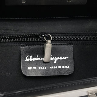 Salvatore Ferragamo Black Geometric Leather Shoulder Bag