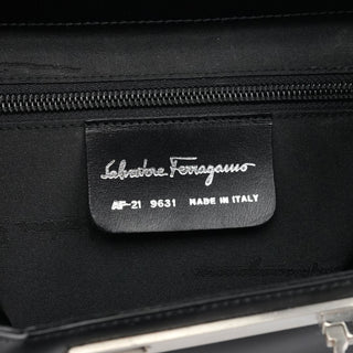Salvatore Ferragamo Black Geometric Leather Shoulder Bag