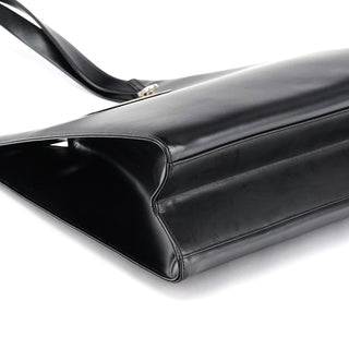 Salvatore Ferragamo Black Geometric Leather Shoulder Bag