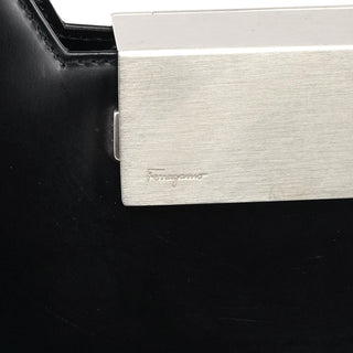 Salvatore Ferragamo Black Geometric Leather Shoulder Bag