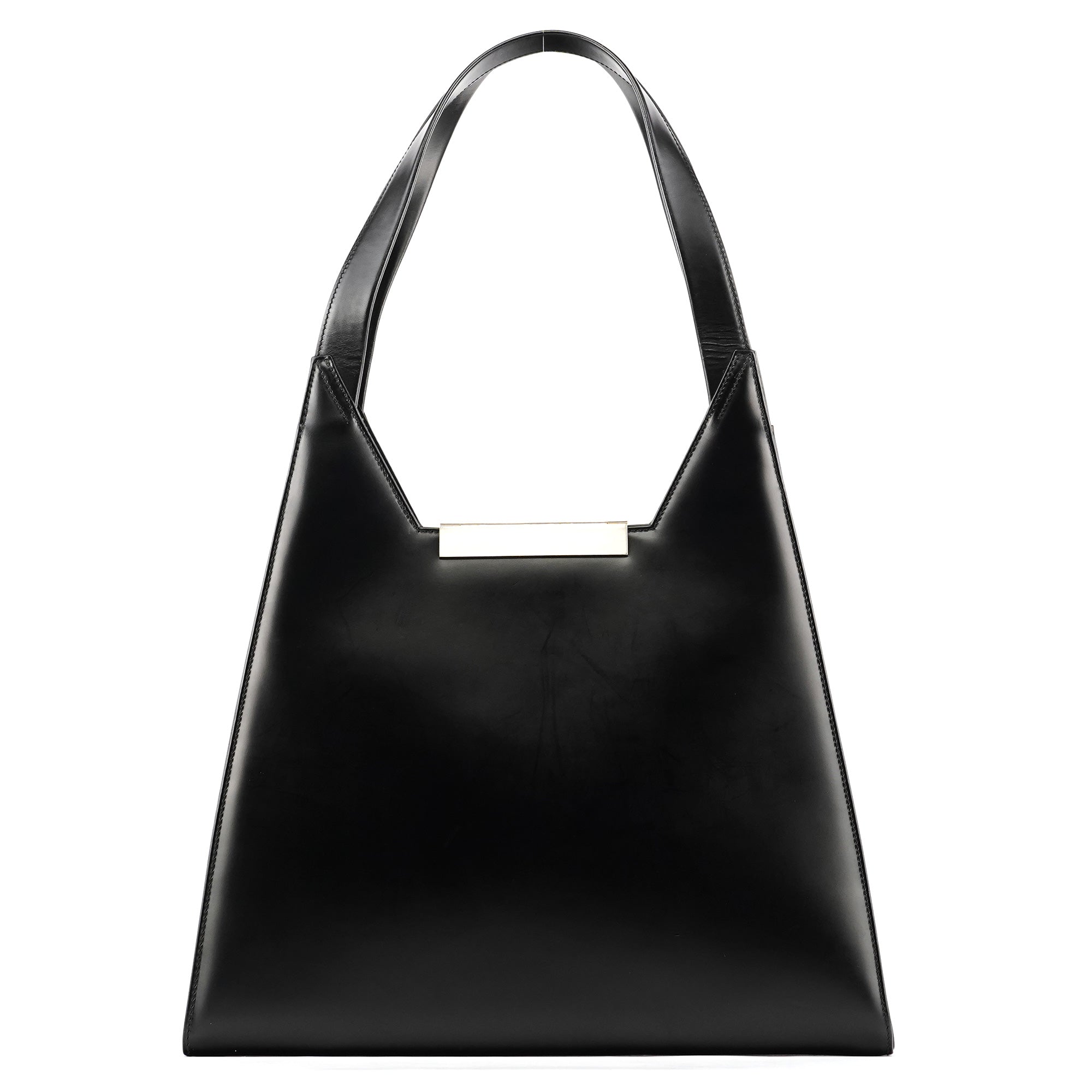 Salvatore Ferragamo Black Geometric Leather Shoulder Bag