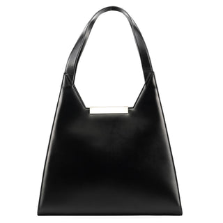 Salvatore Ferragamo Black Geometric Leather Shoulder Bag