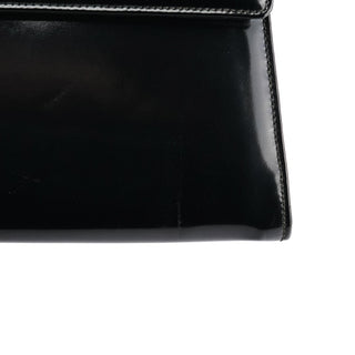 Salvatore Ferragamo Black Patent Leather Top Handle Bag