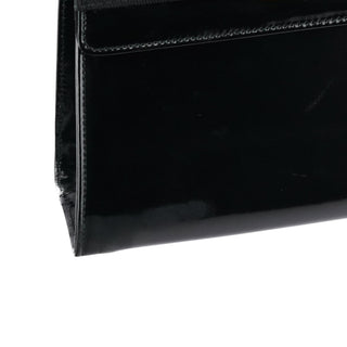 Salvatore Ferragamo Black Patent Leather Top Handle Bag