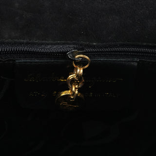 Salvatore Ferragamo Black Patent Leather Top Handle Bag