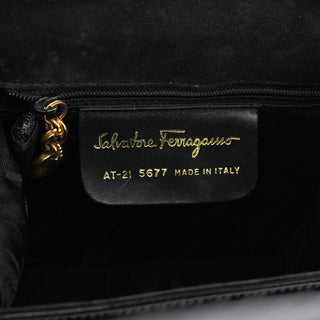 Salvatore Ferragamo Black Patent Leather Top Handle Bag