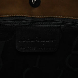 Salvatore Ferragamo Brown Patent Leather Gradient Shoulder Bag