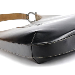 Salvatore Ferragamo Brown Patent Leather Gradient Shoulder Bag