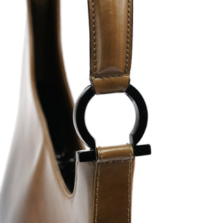 Salvatore Ferragamo Brown Patent Leather Gradient Shoulder Bag