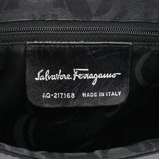 Salvatore Ferragamo Matte Black Leather Top Handle Bag