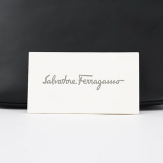 Salvatore Ferragamo Matte Black Leather Top Handle Bag