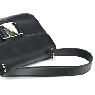 Salvatore Ferragamo Matte Black Leather Top Handle Bag