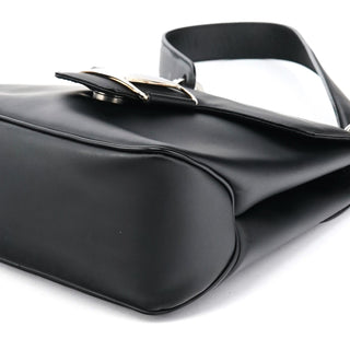 Salvatore Ferragamo Matte Black Leather Top Handle Bag