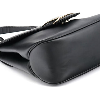 Salvatore Ferragamo Matte Black Leather Top Handle Bag