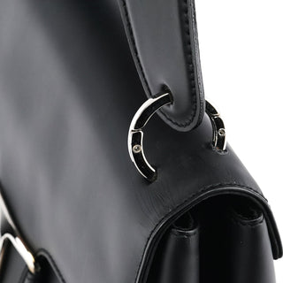 Salvatore Ferragamo Matte Black Leather Top Handle Bag