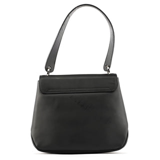 Salvatore Ferragamo Matte Black Leather Top Handle Bag