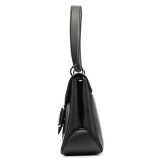Salvatore Ferragamo Matte Black Leather Top Handle Bag