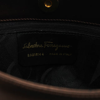 Salvatore Ferragamo Metallic Bronze Leather Shoulder Bag
