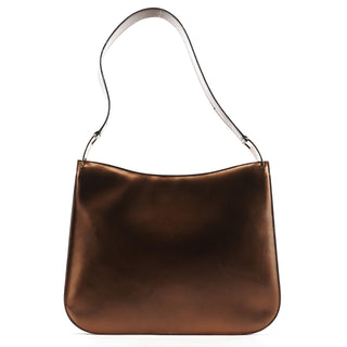 Salvatore Ferragamo Metallic Bronze Leather Shoulder Bag
