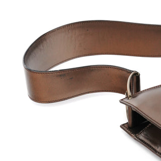 Salvatore Ferragamo Metallic Bronze Leather Shoulder Bag