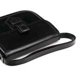 YSL Vintage Black Leather Buckle Shoulder Bag