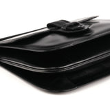 YSL Vintage Black Leather Buckle Shoulder Bag