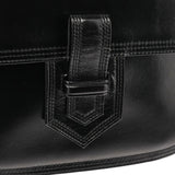YSL Vintage Black Leather Buckle Shoulder Bag