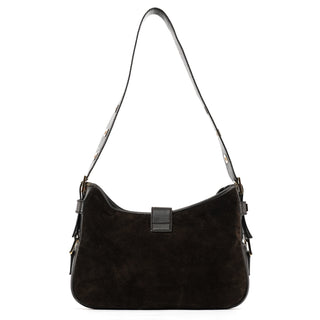 Yves Saint Laurent 001 7002 3754 Brown Suede Leather Shoulder Bag