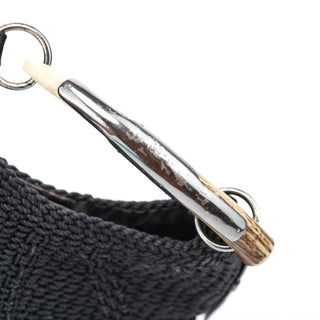 Yves Saint Laurent 107203 Black Braided Rope Mombasa Shoulder Bag