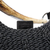 Yves Saint Laurent 107203 Black Braided Rope Mombasa Shoulder Bag
