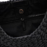 Yves Saint Laurent 107203 Black Braided Rope Mombasa Shoulder Bag