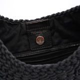 Yves Saint Laurent 107203 Black Braided Rope Mombasa Shoulder Bag