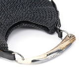 Yves Saint Laurent 107203 Black Braided Rope Mombasa Shoulder Bag